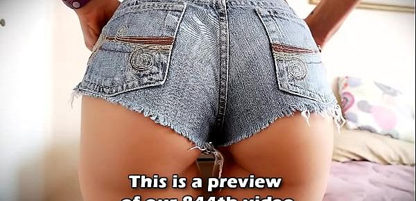  Most Incredible Body Brunette Babe Has Most Perfect Pussy and Ass in Tight Denim Shorts